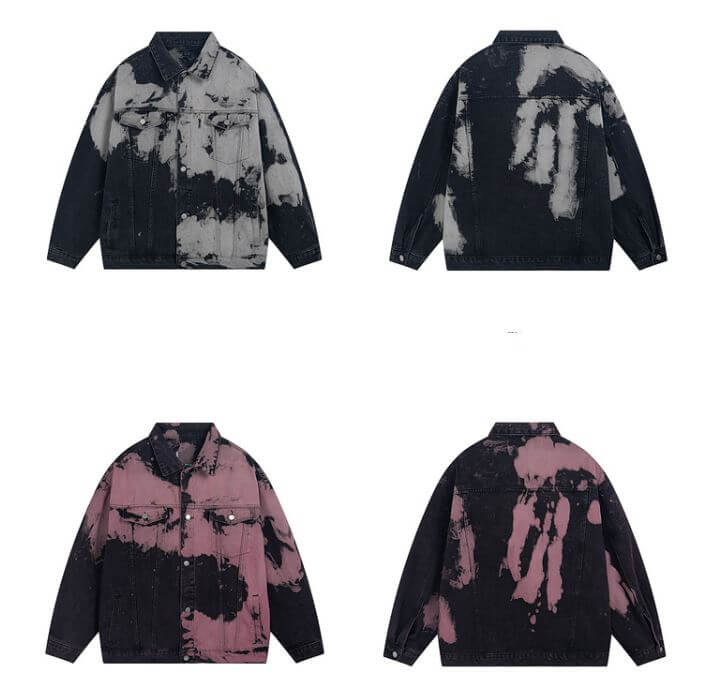 Tie Dye Emo Aesthetic Denim Collar Jacket