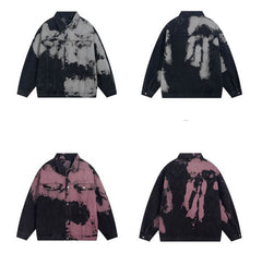 Tie Dye Emo Aesthetic Denim Collar Jacket