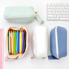 PU Solid Color Pencil Case