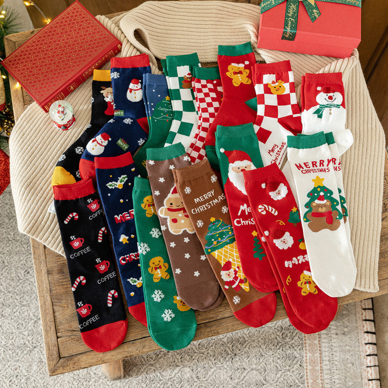 Cute Cartoon Christmas Gift Box Socks