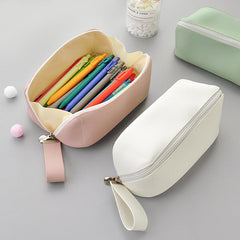 PU Solid Color Pencil Case