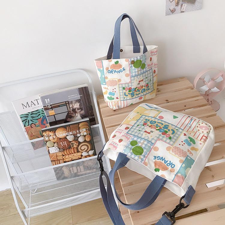 Cute Printed Illustration Canvas Bag