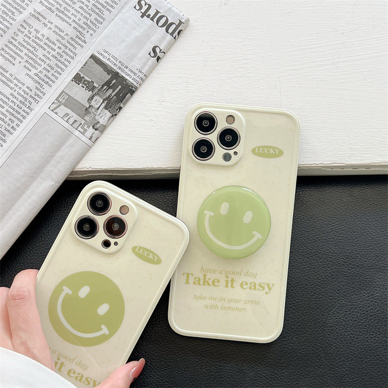 Matcha Green Smiley Holder Phone Case