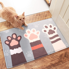 Flannel Cartoon Cat Paw Carpet