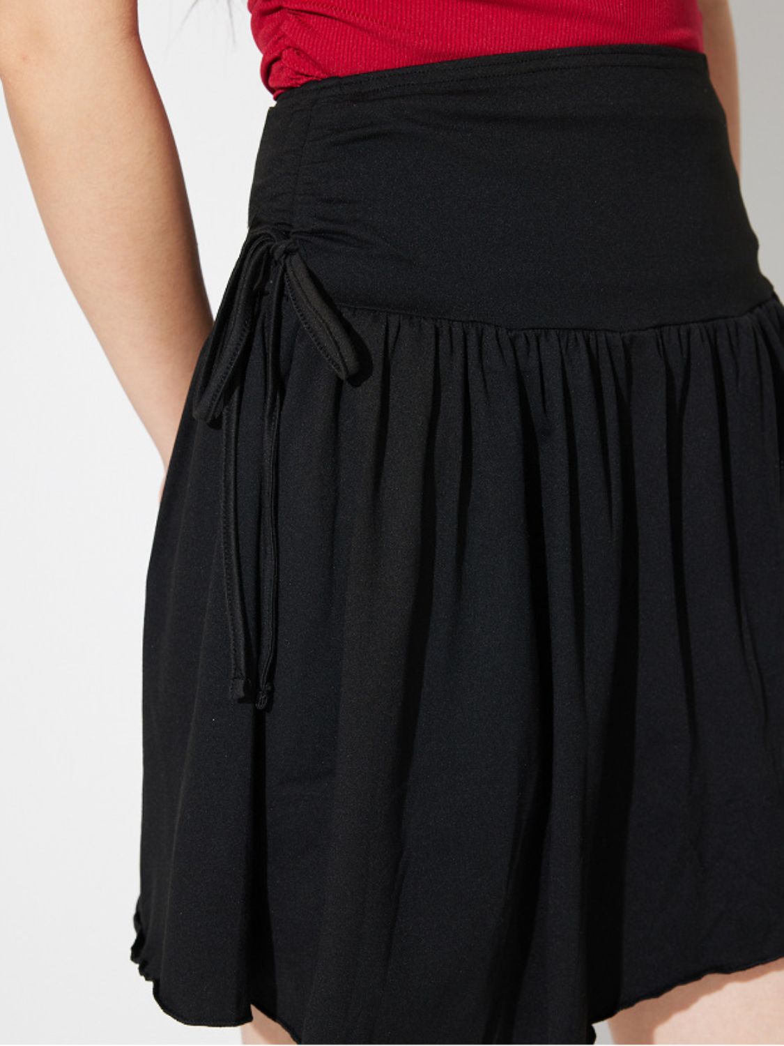 Side Tie-Mini Skirt
