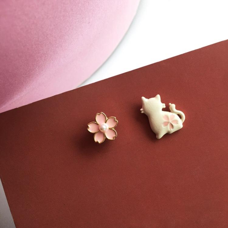 Cute Cat Flower Earrings