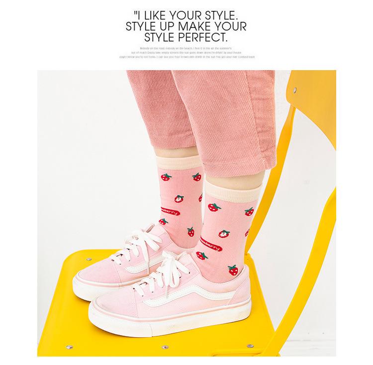 Cartoon Strawberry Socks