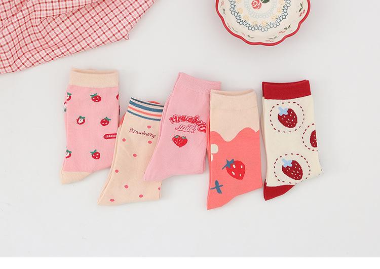 Cartoon Strawberry Socks