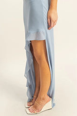 HYFVE Chiffon Ruffle Trim Midi Dress