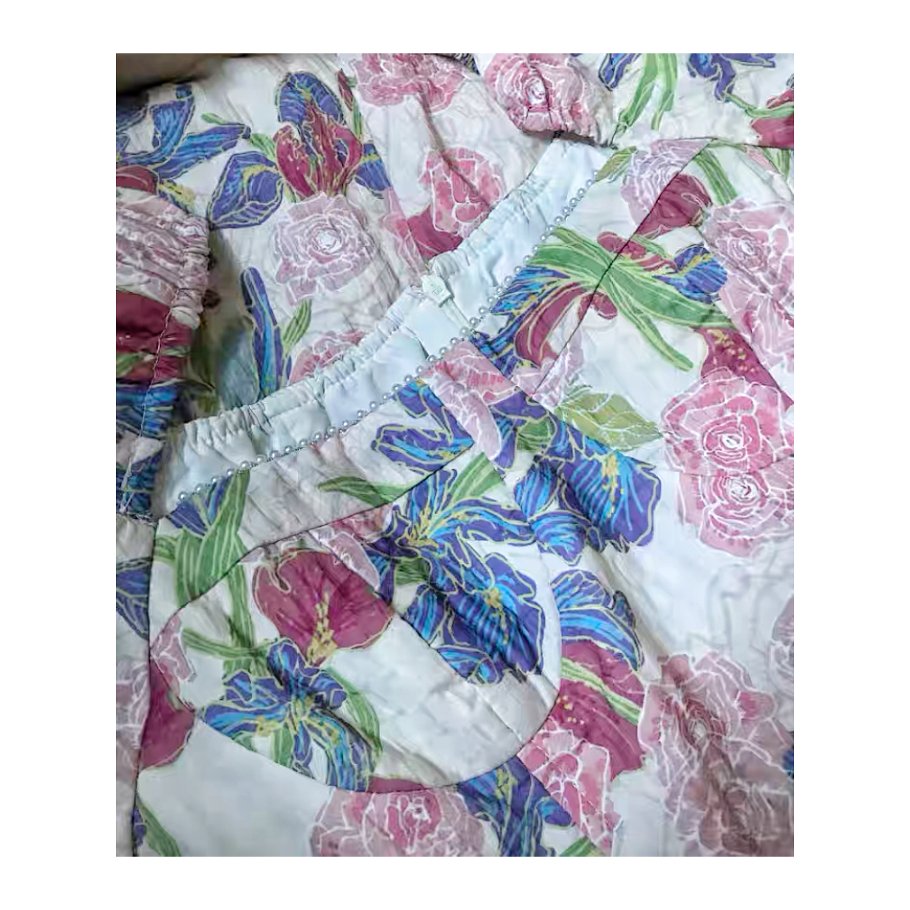 Dalila Floral Pearl Decorated Vintage-Inspired Dress