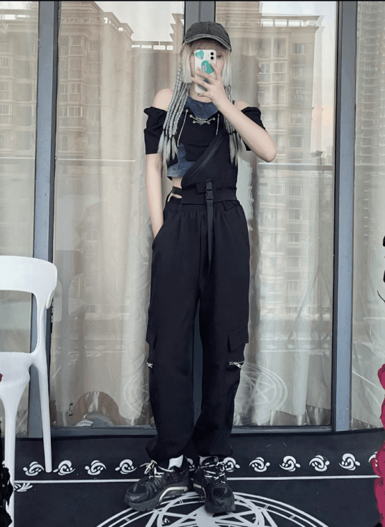 Techwear Personalized Belt Chain Cargo Overalls