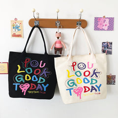 Rainbow Colored Alphabet Smiley Shoulder Bag