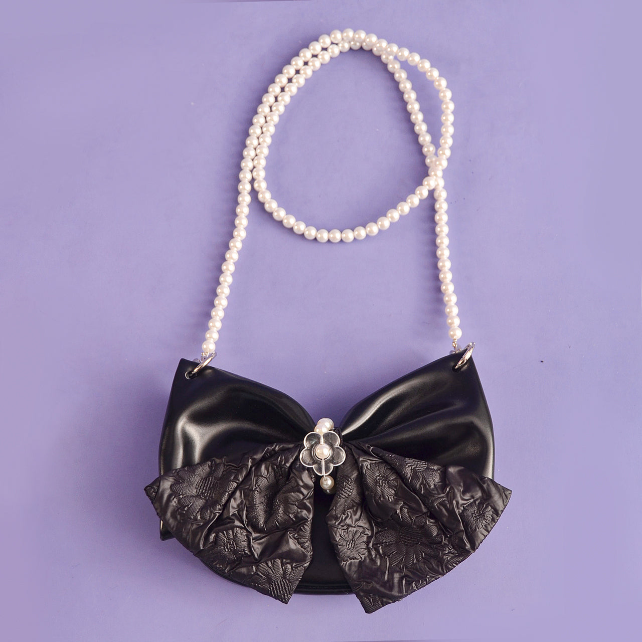 Butterfly Bow Pearl Shoulder Bag