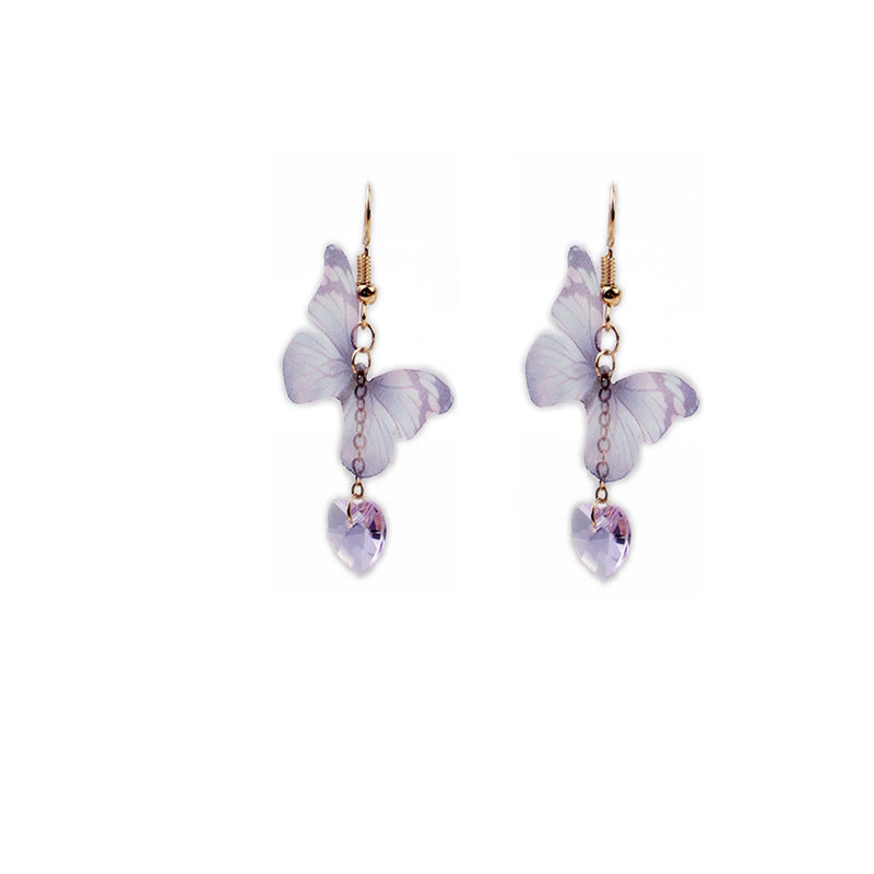 Butterfly Heart Drop Earrings