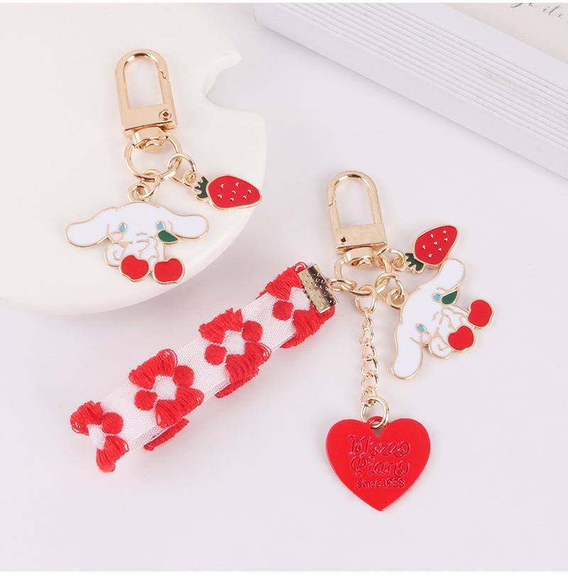 Big Ear Rabbit Love Strawberry keychain