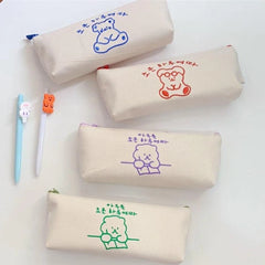 Bear Embroidery Pencil Case