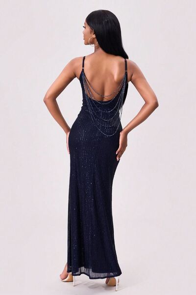 Backless Maxi Split Dress