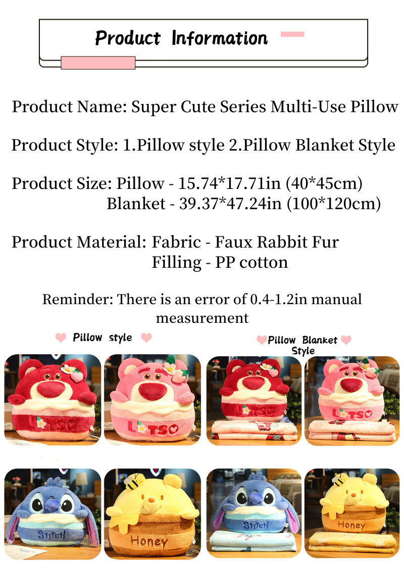 Super Cute Cartoon Series Multi-Use Pillow