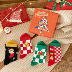 Cute Cartoon Christmas Gift Box Socks