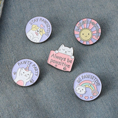 Cartoon Round Cat Claw Pins