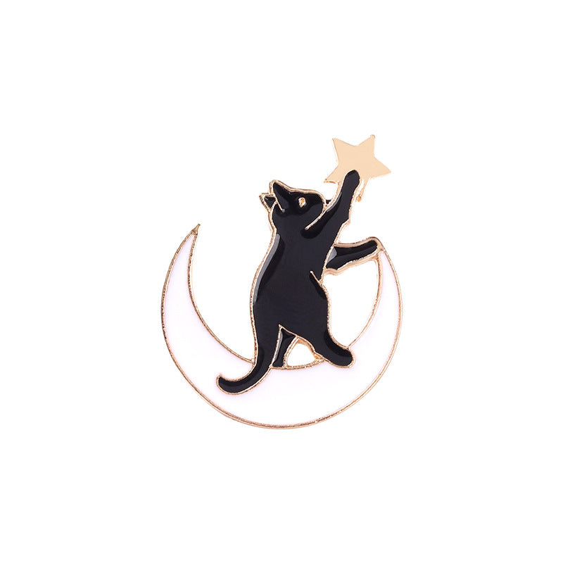 Cartoon Moon Cat Pins