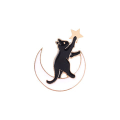 Cartoon Moon Cat Pins