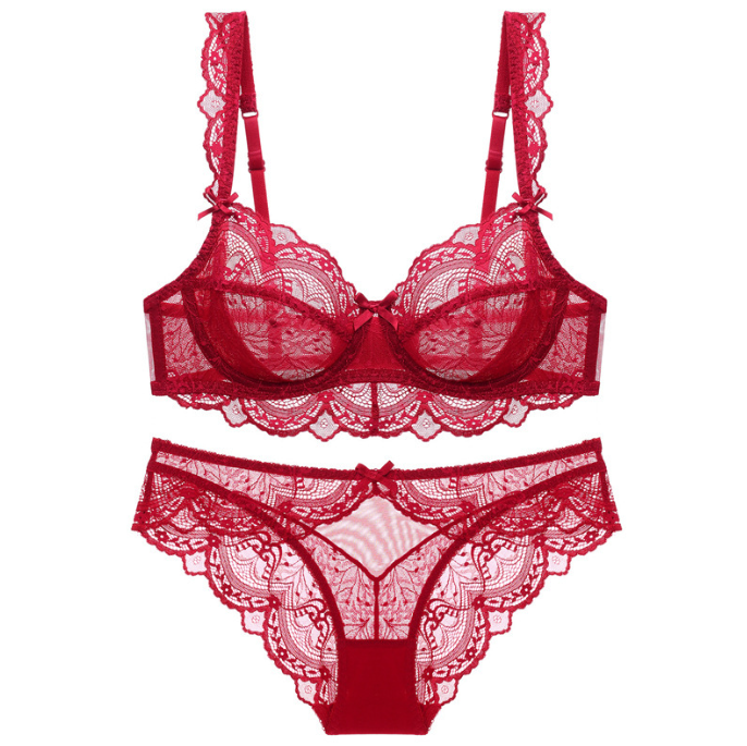 Pure Cotton Lace Embroidery Lingerie set