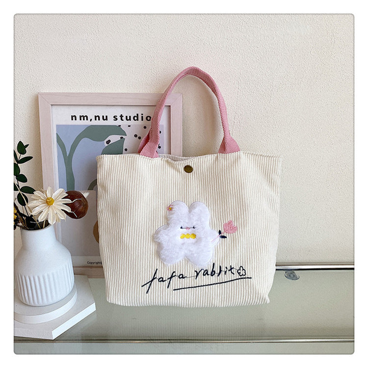 Rabbit Flower Tote Bag