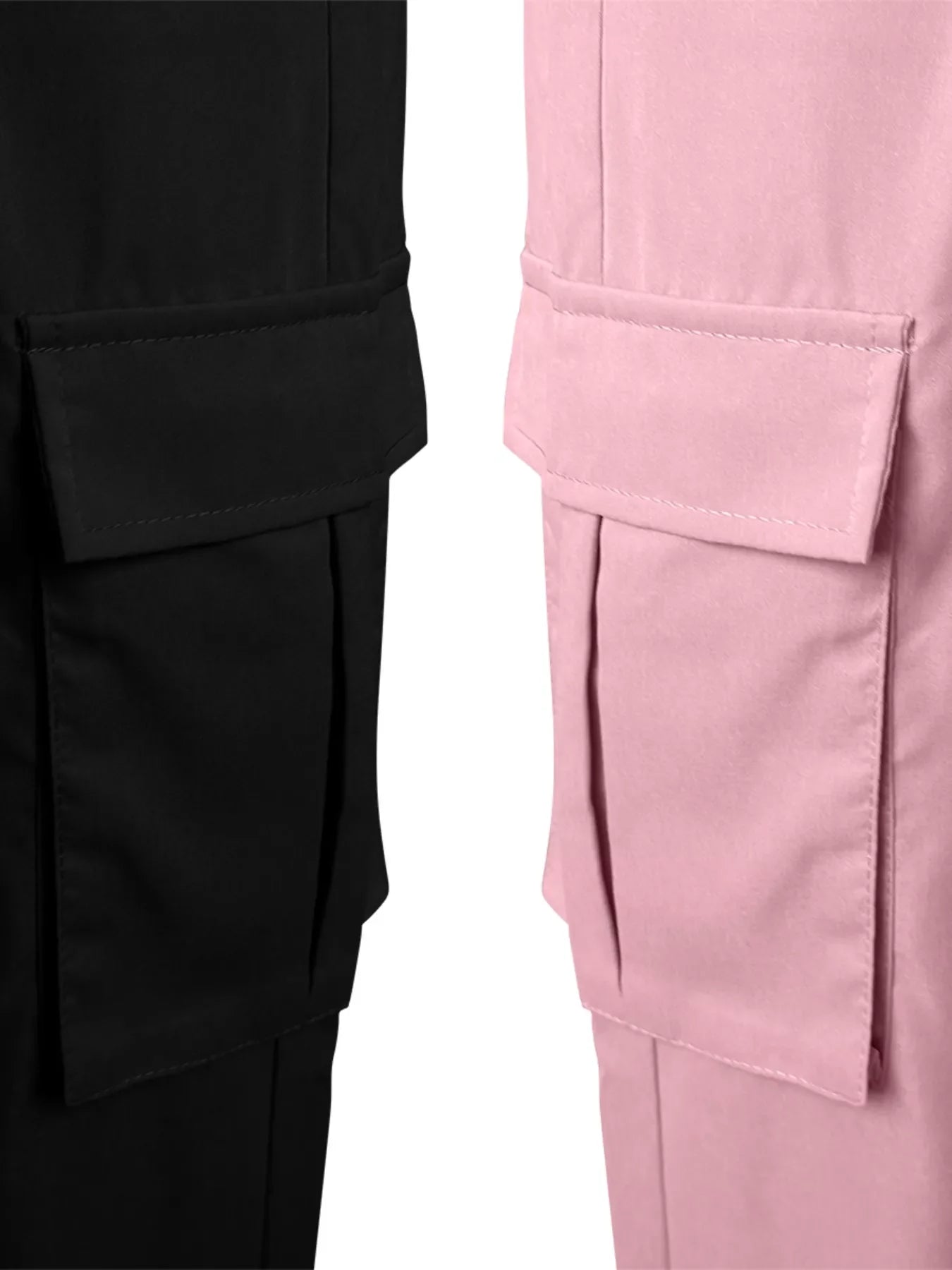 2 Piece Elastic Waist Cargo Pants