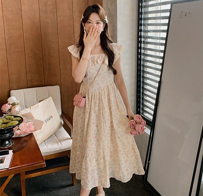 Summer End Vintage Floral Cottagecore Dress