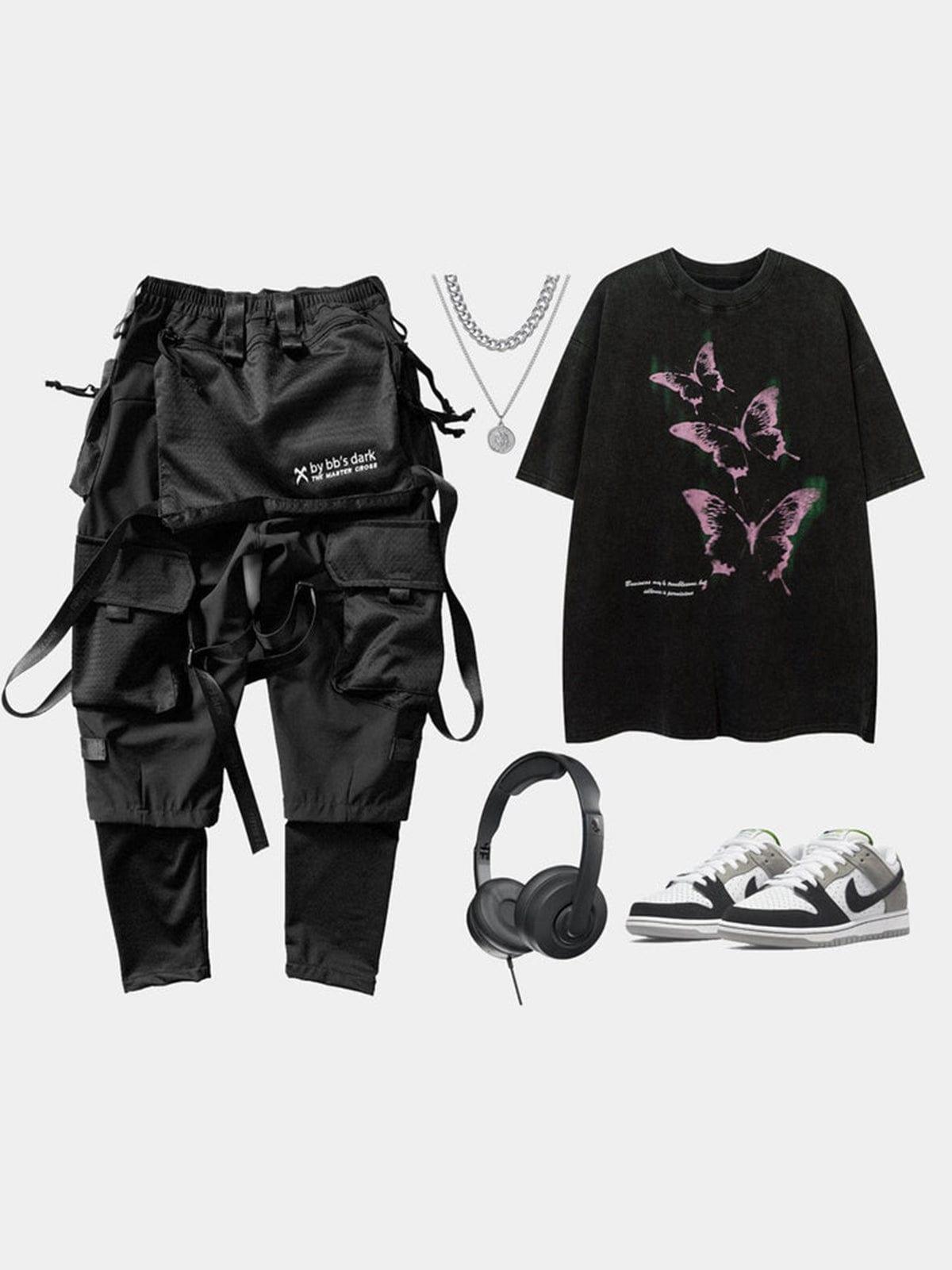 Punk Butterfly Graphic Washed Tee