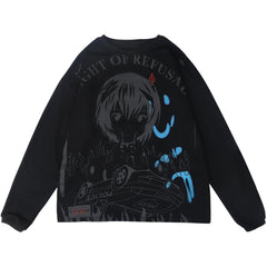 Dark Japanese Anime Print Sweatshirt
