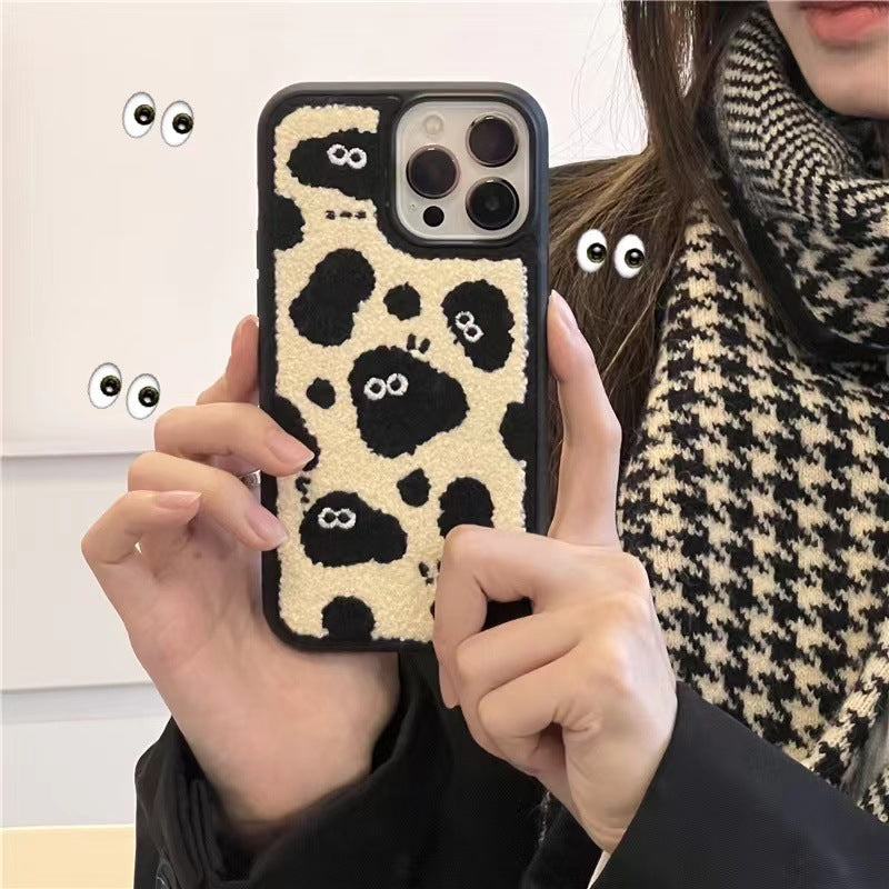 Plush Embroidered Briquettes Phone Case