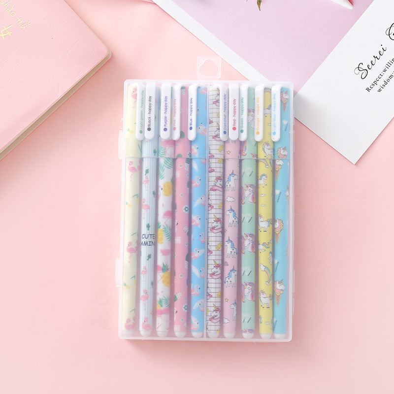 Kawaii Flower Gel Pen Set (Pack of 10)