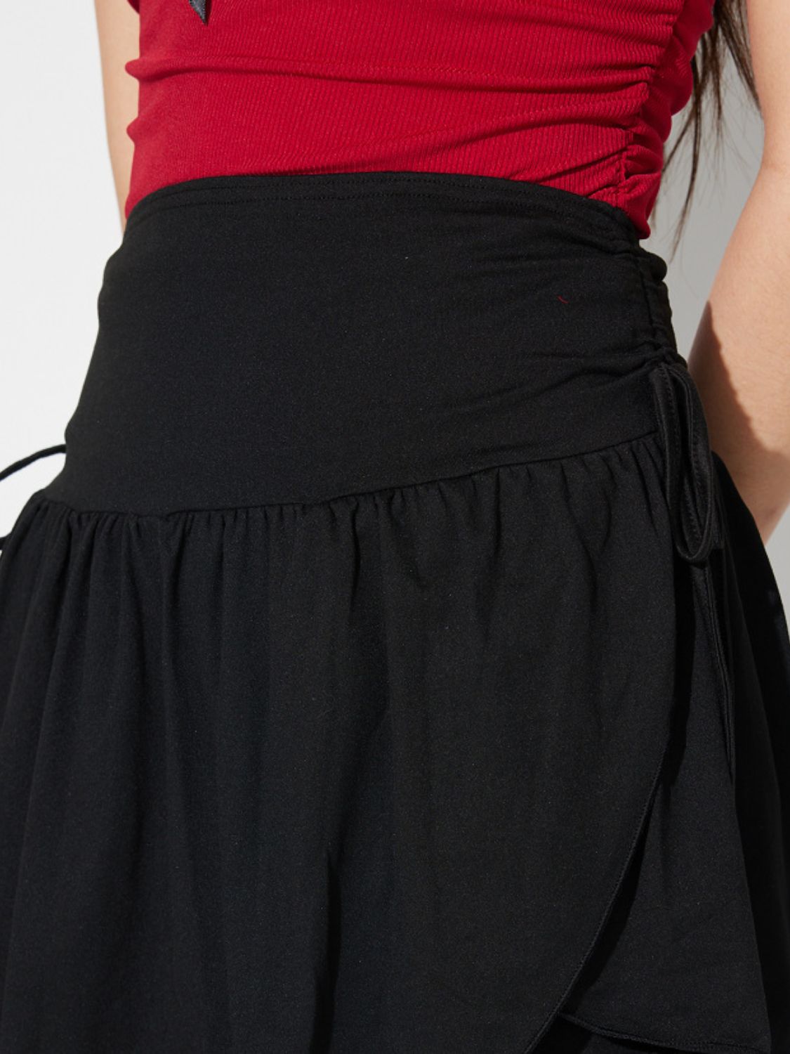 Side Tie-Mini Skirt