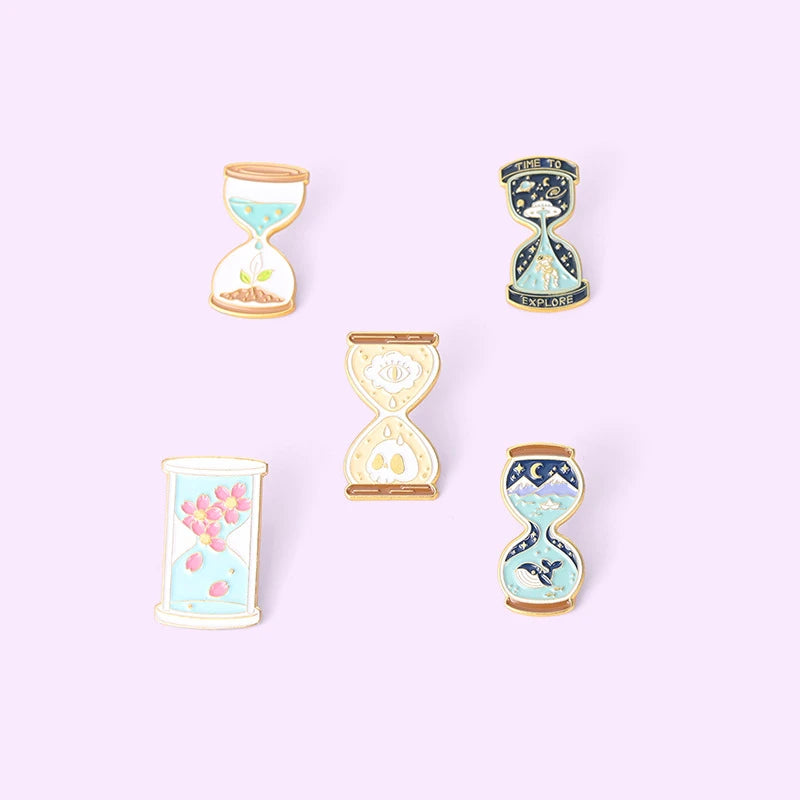 Time Hourglass Shape Pins