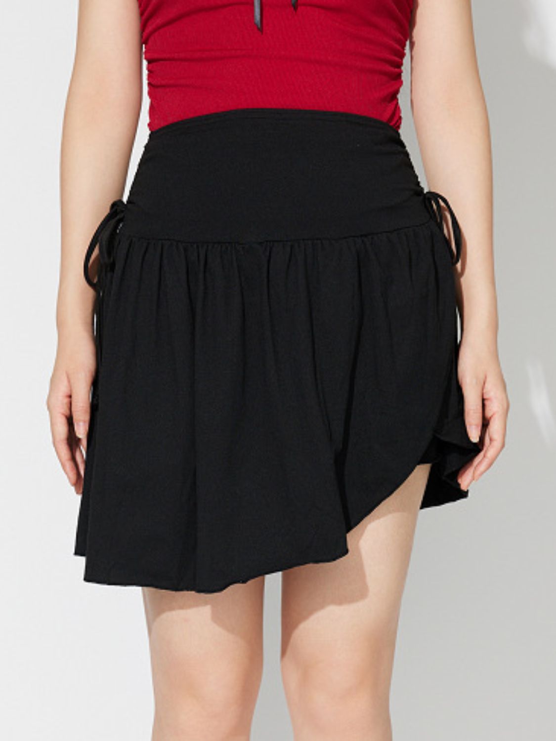 Side Tie-Mini Skirt