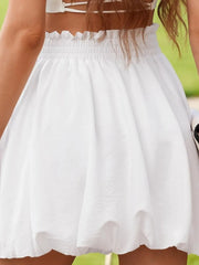 Frill Smocked Mini Skirt