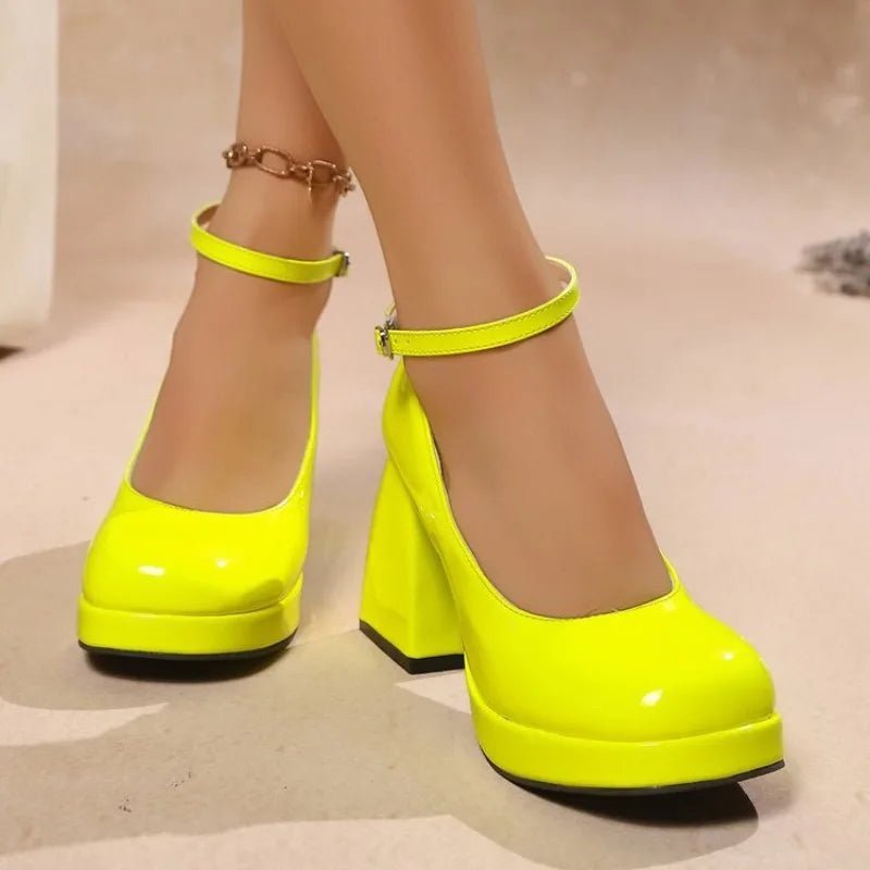 9cm Patent Leather Mary Janes Shoes