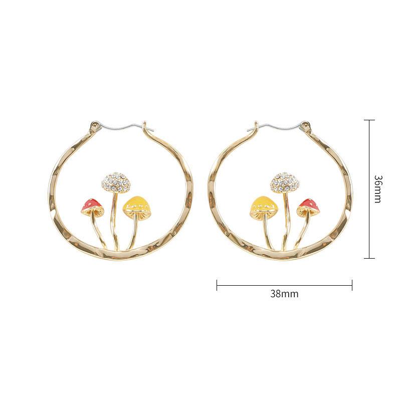 Mushroom C-shaped Big Earrings