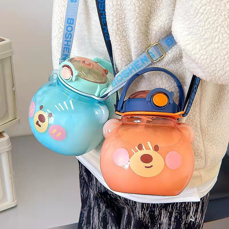 Cute Bear Head Pot Belly Water Bottle