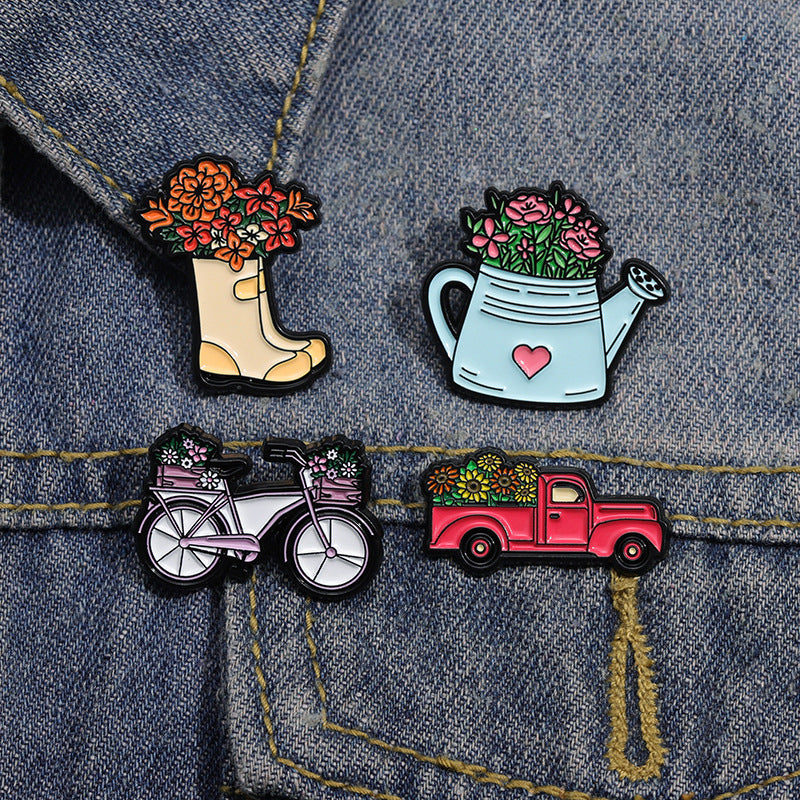 Creative Flower Trolley Shaped Pins