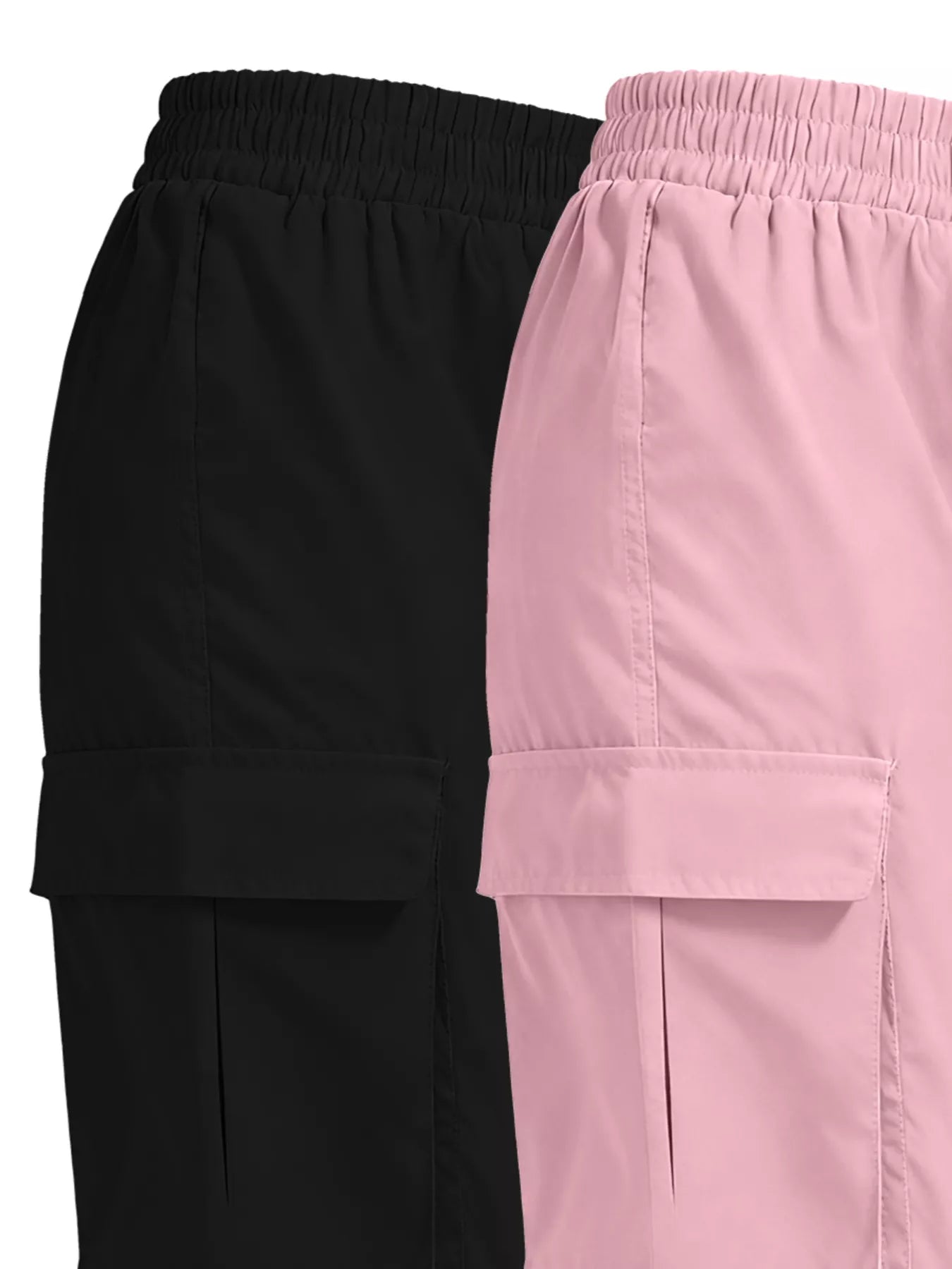2 Piece Elastic Waist Cargo Pants