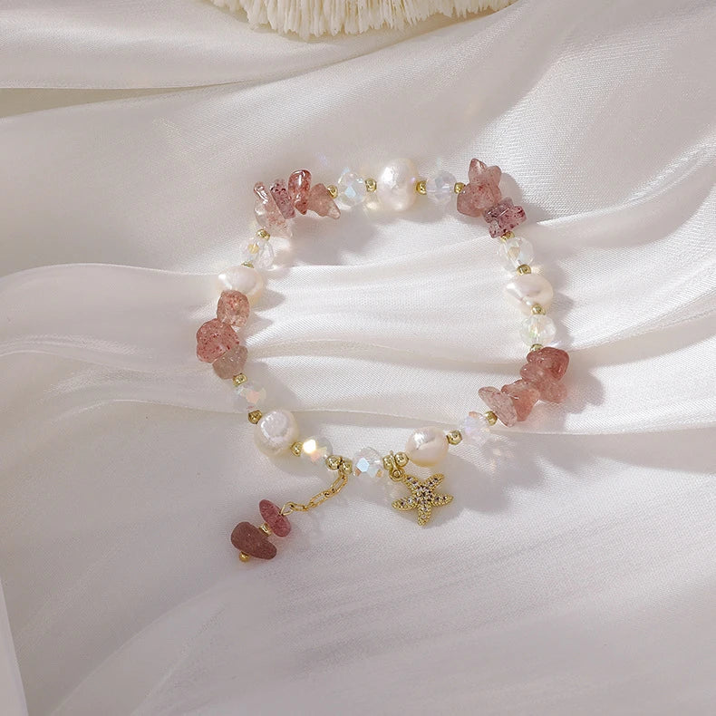 Pink Pearl Crystal Bracelet