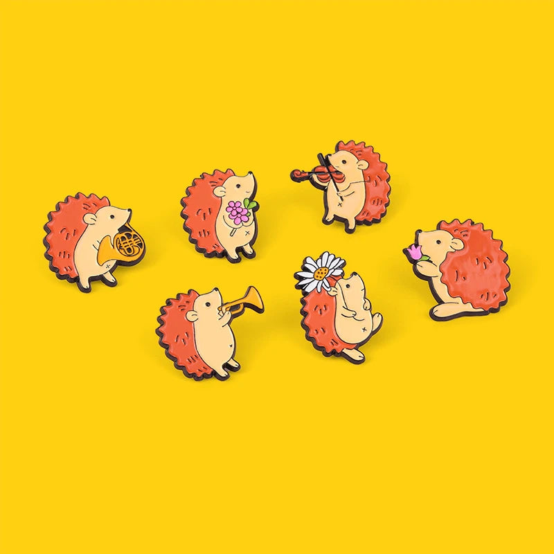 Cartoon Cute Hedgehog Pins