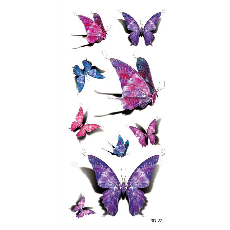 Butterfly Flower Tattoo Sticker