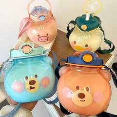 Cute Bear Head Pot Belly Water Bottle