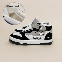 Cute Panda Casual High Top Skate Shoes