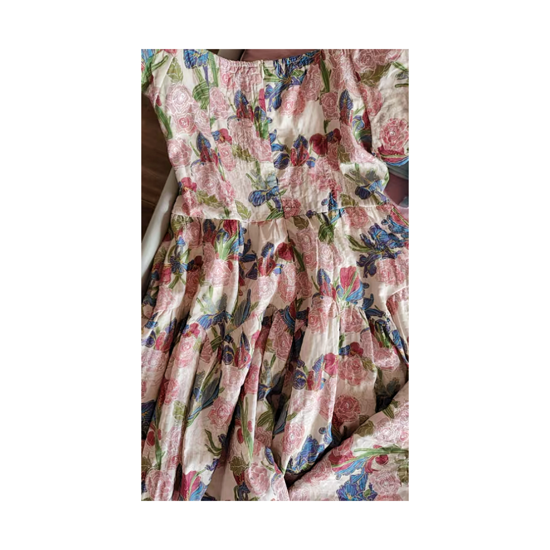 Dalila Floral Pearl Decorated Vintage-Inspired Dress