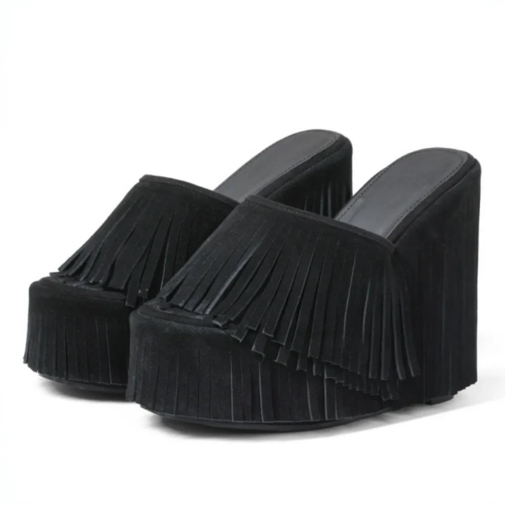 Fringe Platform Sandals